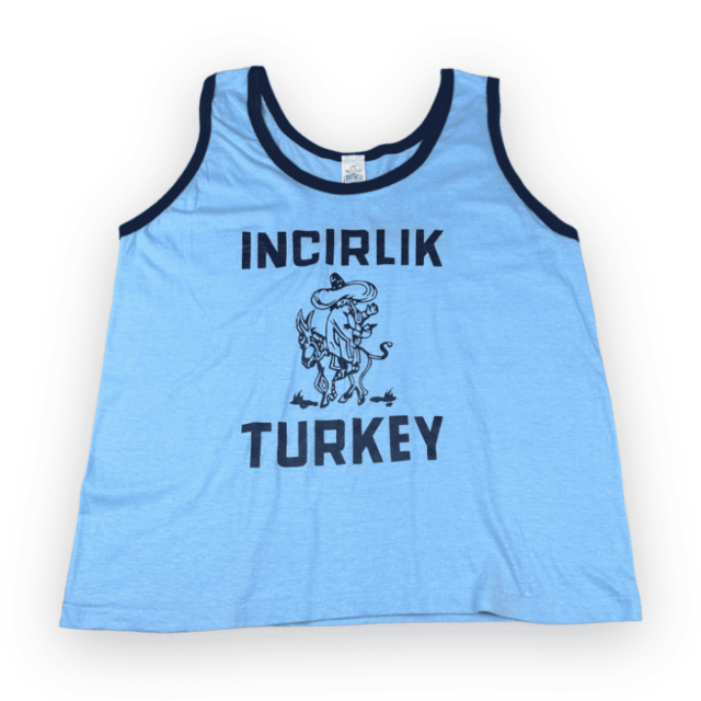 Vintage 70s Incirlik Turkey Tank Top Basketball Shirt MEDIUM 3