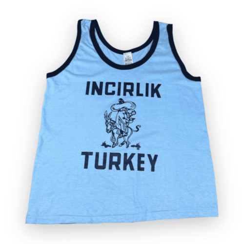 Vintage 70s Incirlik Turkey Tank Top Basketball Shirt SMALL