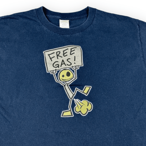 Vintage 90s Free Gas Fart Joke T-Shirt LARGE