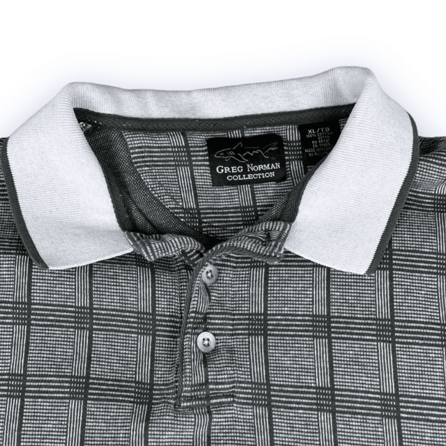 Y2K Greg Norman Collection Earth Tone Geometric Polo Shirt XL 4