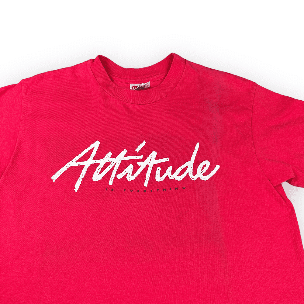 Vintage 90s Attitude is Everything T-Shirt MEDIUM 2