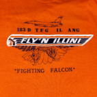 Vintage 80s FlyN Illini Fighting Falcon Air National Guard T-Shirt MEDIUM