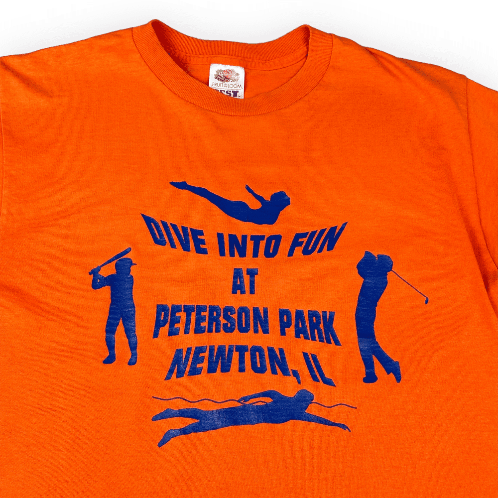 Vintage 90s Dive Into Fun At Peterson Park Newton Illinois T-Shirt MEDIUM 2