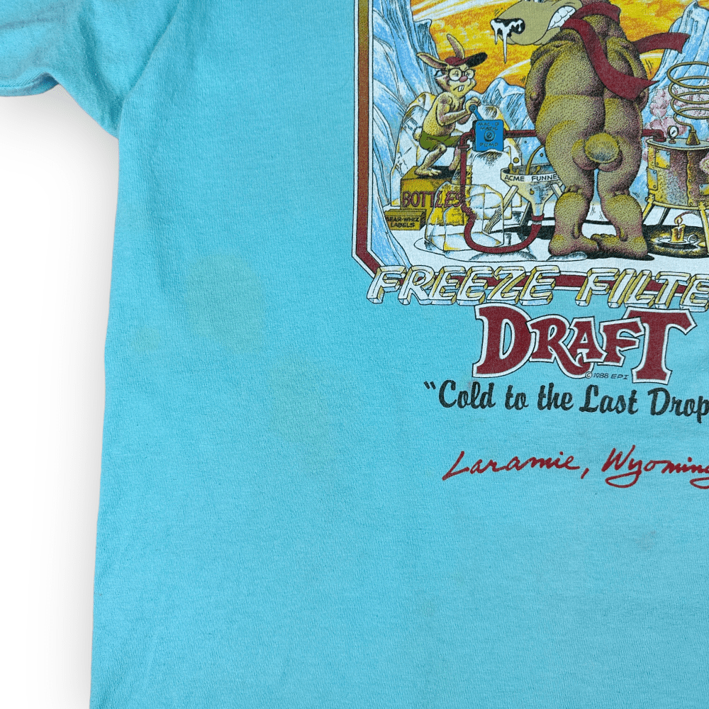 Vintage 80s Bear Whiz Beer T-Shirt LARGE