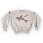 Vintage 80s Northwest Tribal Art Fish & Whale Sweatshirt XL