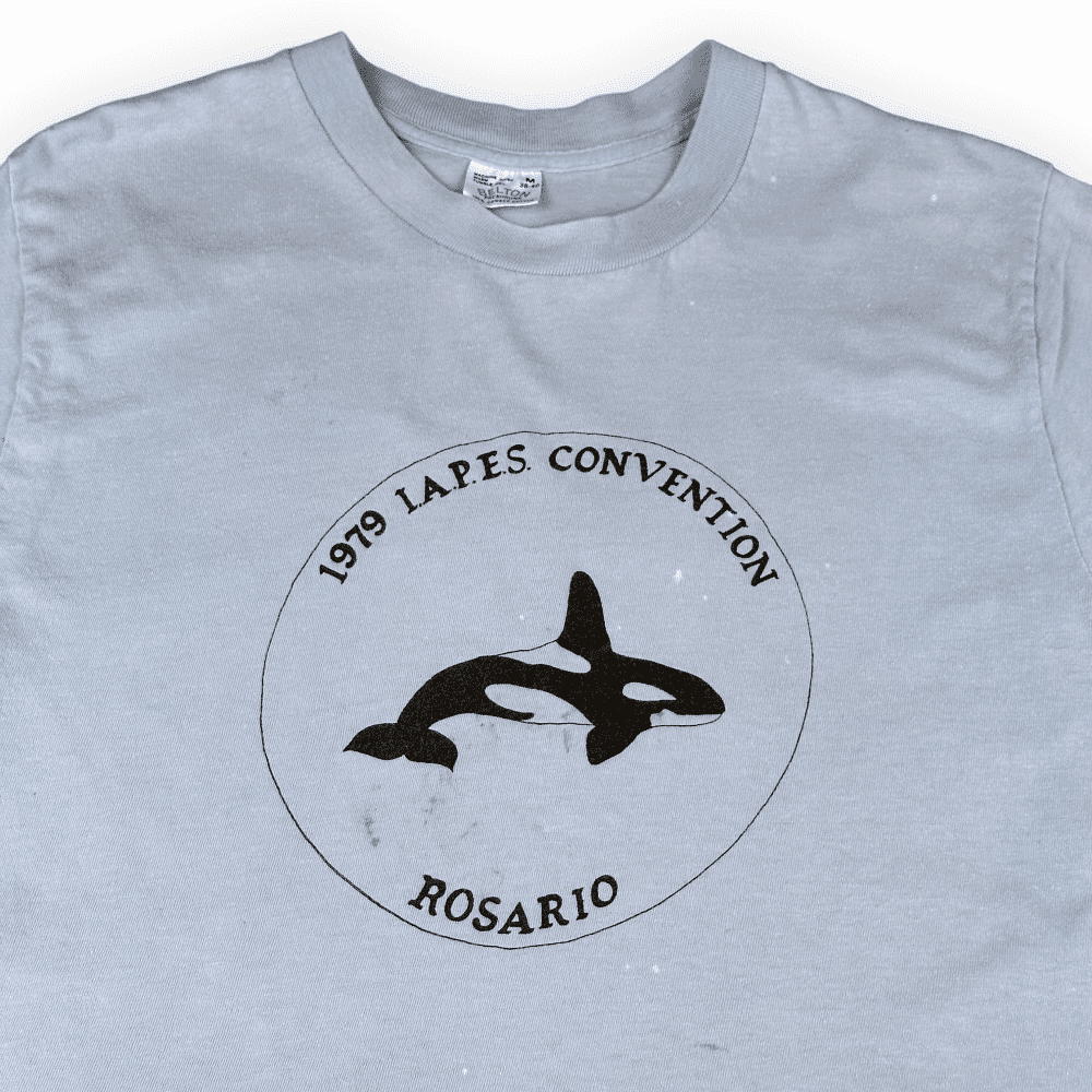 Vintage 70s I.A.P.E.S. Convention Killer Whale T-Shirt EXTRA SMALL 2
