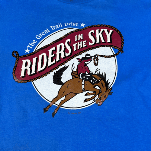 Vintage 80s Riders in the Sky The Great Trail Drive T-Shirt SMALL 2