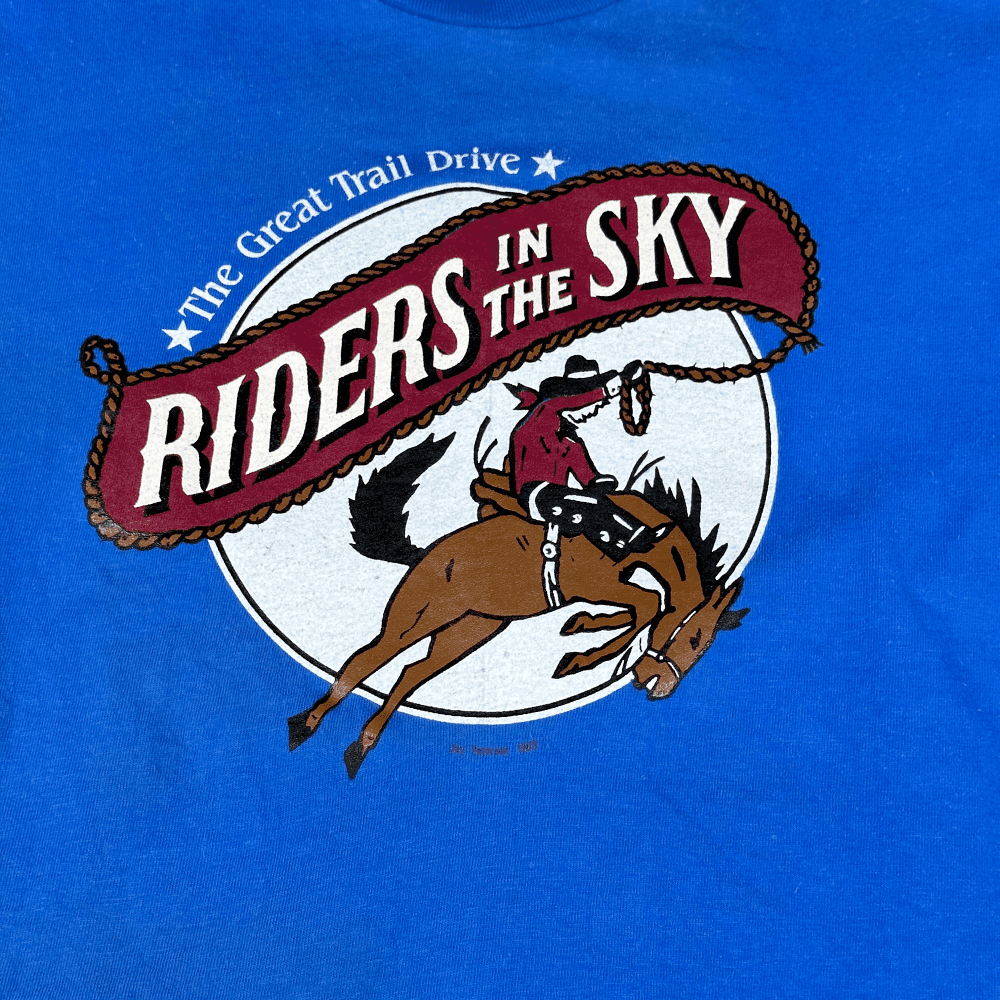 Vintage 80s Riders in the Sky The Great Trail Drive T-Shirt SMALL 2