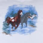Vintage 90s River Running Horses T-Shirt LARGE