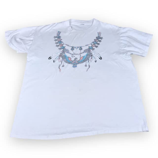 Vintage 90s Native American Eagle Turquoise Necklace T-Shirt LARGE/XL 3
