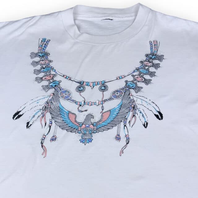 Vintage 90s Native American Eagle Turquoise Necklace T-Shirt LARGE/XL 4