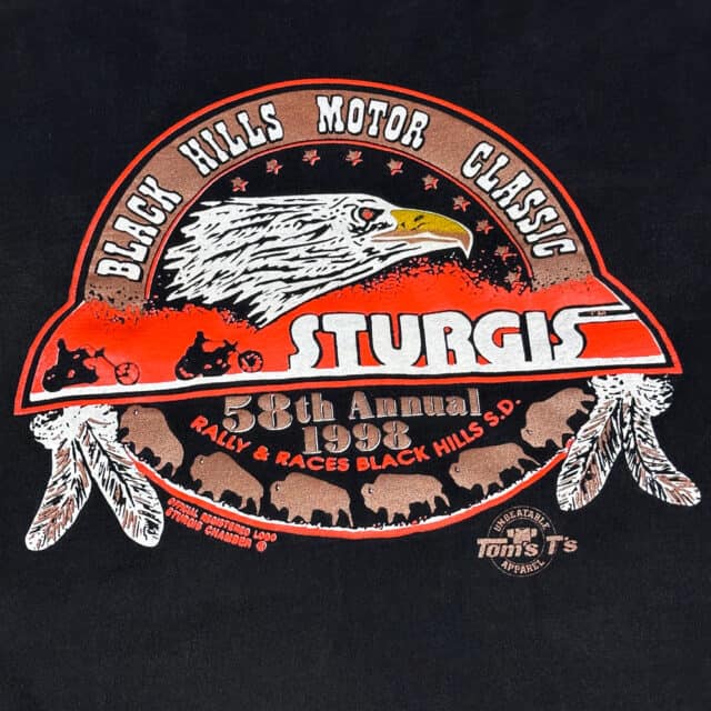 Vintage 90s Sturgis Motorcycle Rally South Dakota T-Shirt XL 5