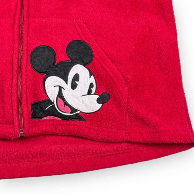 Y2K Women’s Mickey Mouse Red Fleece Zip Hoodie 11/13 LARGE 5