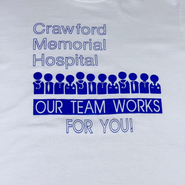 Vintage 80s Crawford Memorial Hospital Team T-Shirt LARGE 4