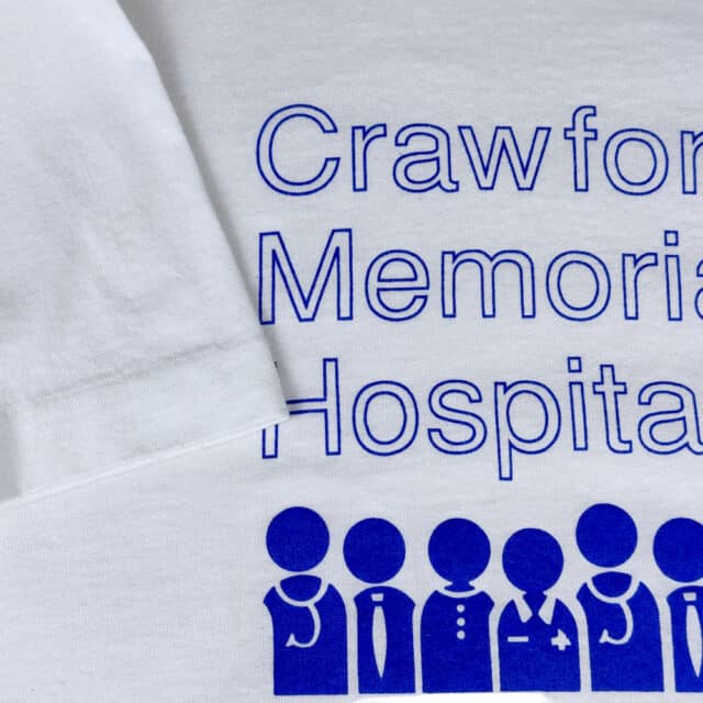Vintage 80s Crawford Memorial Hospital Team T-Shirt LARGE 7