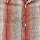 Vintage 60s Red Gray Gradient Striped Button Down Shirt LARGE