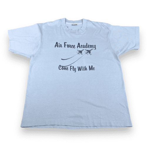 Vintage 80s Air Force Academy Come Fly With Me T-Shirt MEDIUM