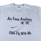 Vintage 80s Air Force Academy Come Fly With Me T-Shirt MEDIUM