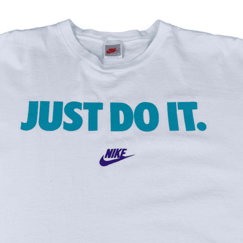 Vintage 90s Nike Just Do It Crop Top T-Shirt LARGE 2
