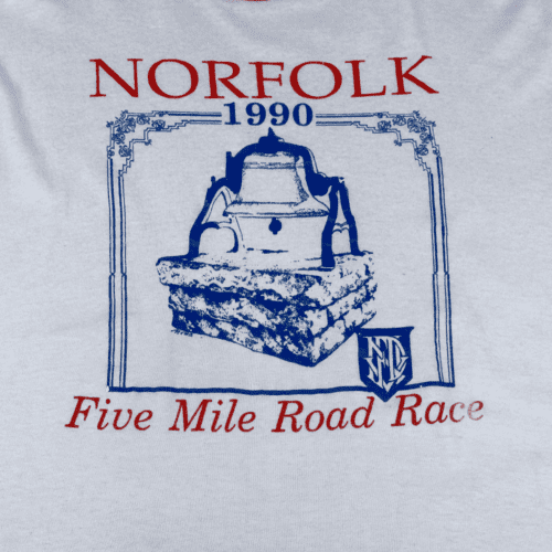 Vintage 90s Norfolk Five Mile Road Race Ringer T-Shirt MEDIUM 2
