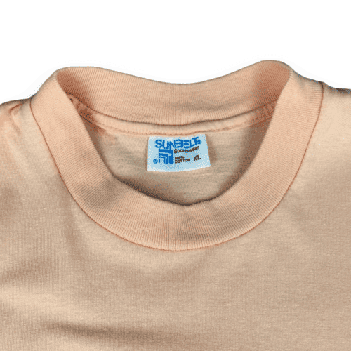Vintage 90s Salmon Color Blank Single Stitch T-Shirt LARGE 2