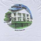 Vintage 80s Southfork Ranch Ewing Mansion Ringer T-Shirt SMALL