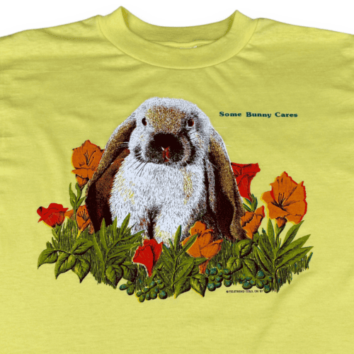 Vintage 80s Some Bunny Cares T-Shirt LARGE 2