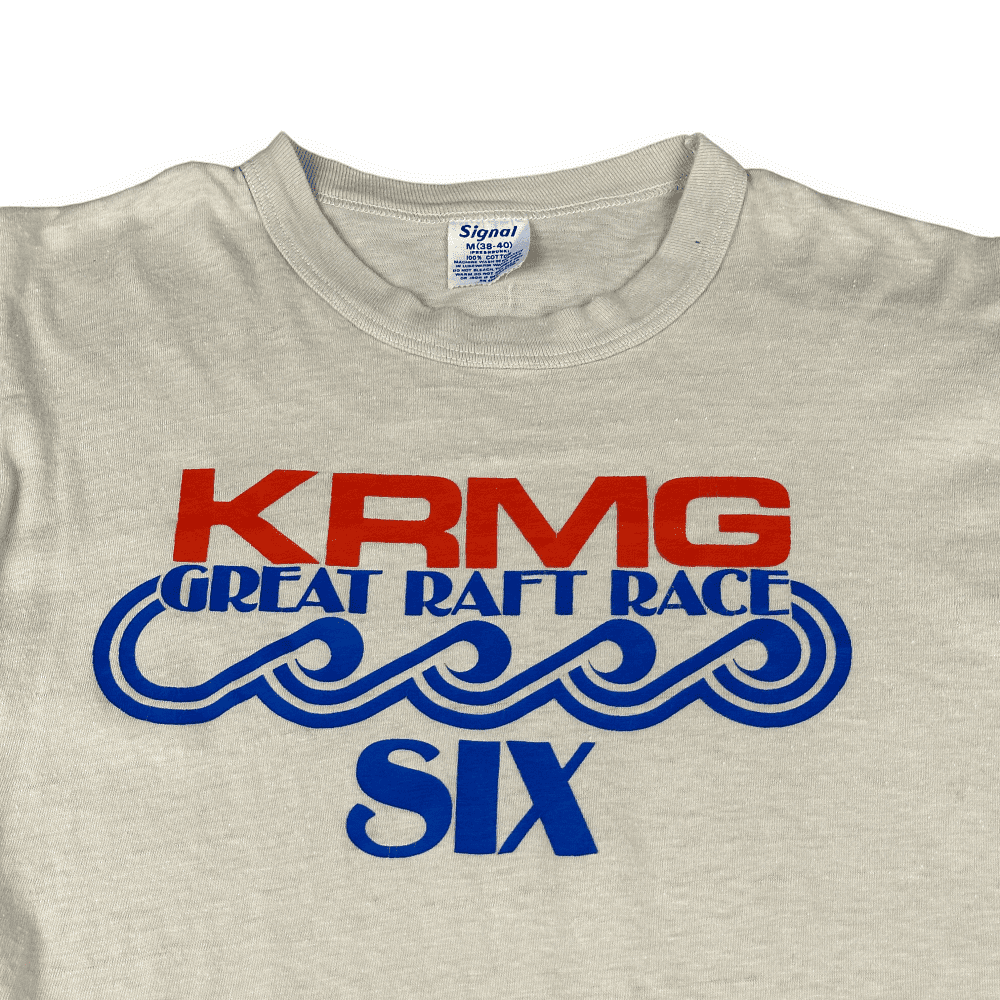 Vintage 70s KRMG AM Great Raft Race T-Shirt SMALL