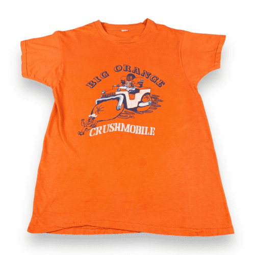 Vintage 70s Denver Broncos Big Orange Crushmobile T-Shirt SMALL 3