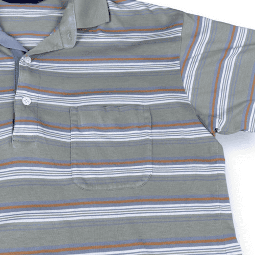 Vintage 80s Van Heusen Striped Polo Shirt SMALL 2