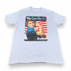 Y2K Rosie The Riveter We Can Do It! B-24 Bomber T-Shirt MEDIUM
