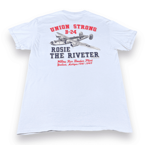 Y2K Rosie The Riveter We Can Do It! B-24 Bomber T-Shirt MEDIUM 2