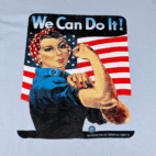 Y2K Rosie The Riveter We Can Do It! B-24 Bomber T-Shirt MEDIUM