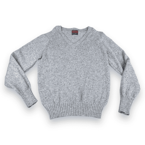 Vintage 80s JC Penney Speckled Gray V Neck Sweater MEDIUM