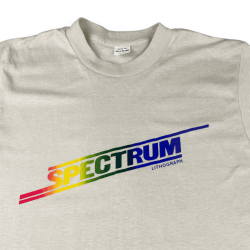 Vintage 80s Spectrum Lithograph Rainbow Graphic T-Shirt XS
