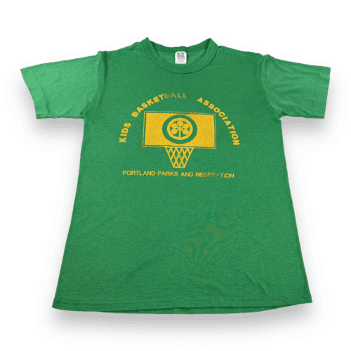 Vintage 80s Portland Parks & Recreation Kids Basketball T-Shirt SMALL