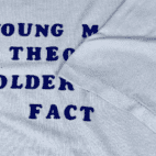 Vintage 80s Young Man Is Theory Old Man Is Fact T-Shirt LARGE