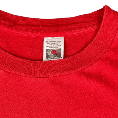 Vintage 90s Fruit of the Loom Red Pocket T-Shirt XL