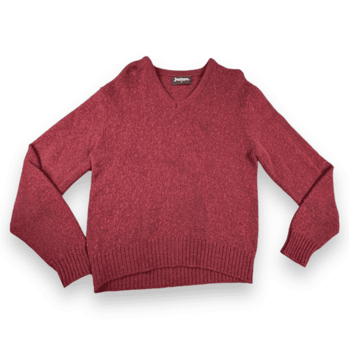 Vintage 80s Jantzen Burgundy V Neck Sweater SMALL