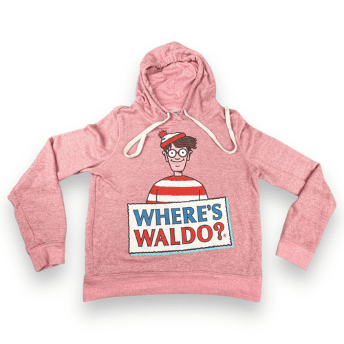 Where's Waldo? Pink Drawstring Hoodie Women's XL