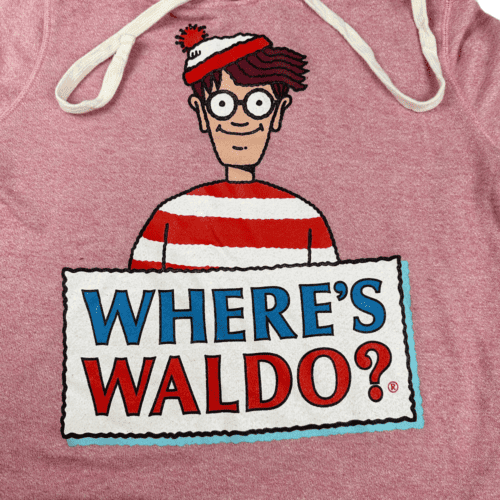 Where's Waldo? Pink Drawstring Hoodie Women's XL