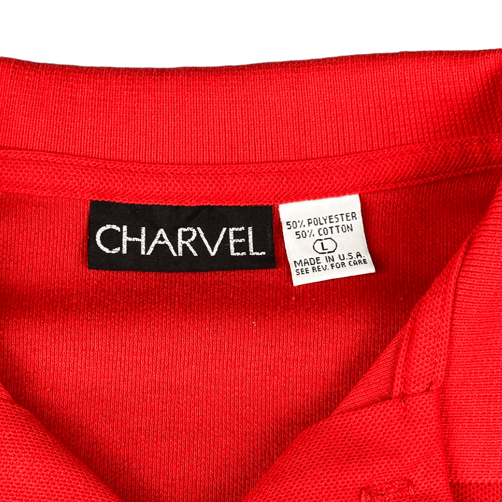 Vintage Chanel Paris T Shirt Red Embroidery Big Logo 90s