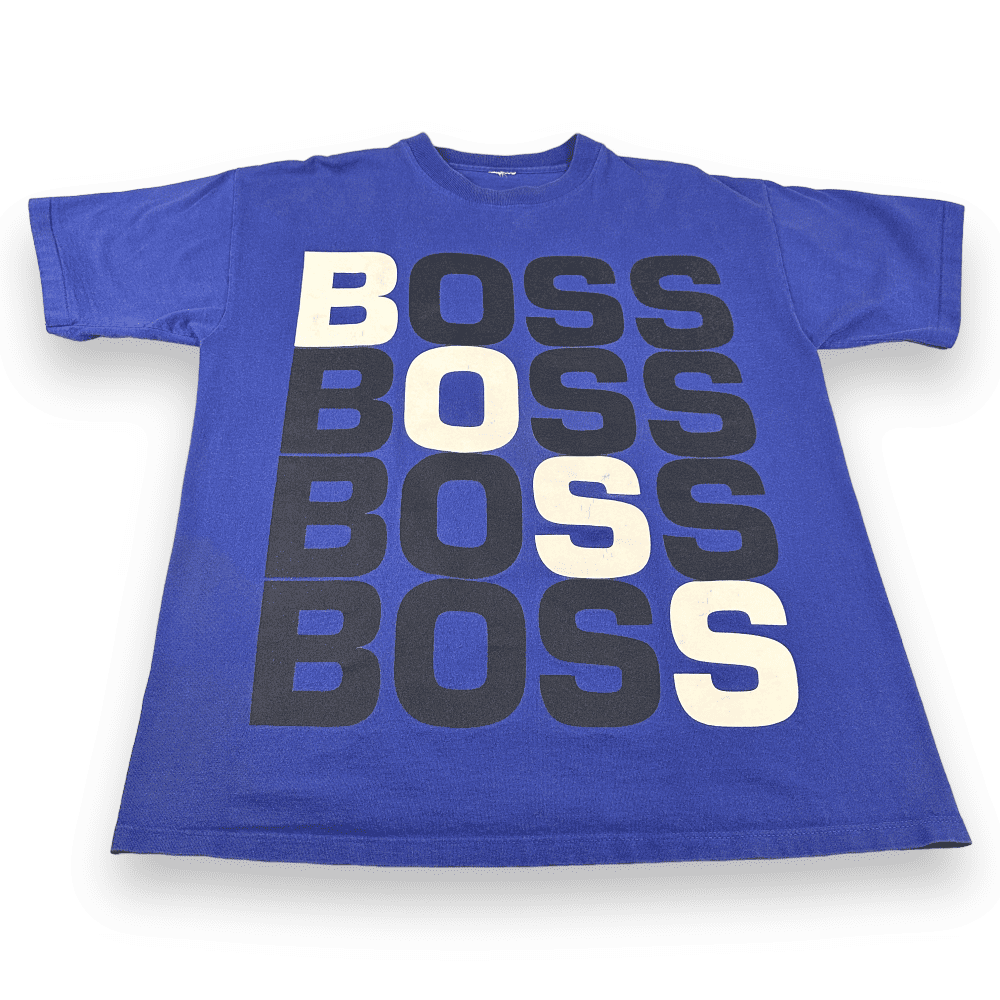 Vintage 90s Hugo Boss Spell Out T-Shirt XL | Thriftstore Cowboy