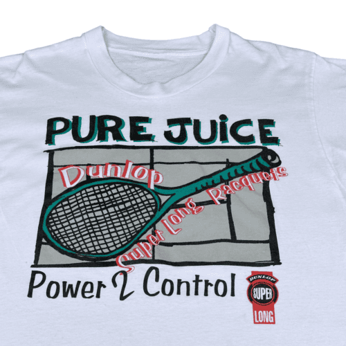 Vintage 90s Dunlop Super Long Tennis Racquets T-Shirt LARGE