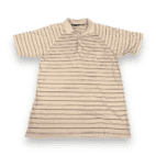 Vintage 80s Beige Striped Raglan Pocket Polo Shirt MEDIUM