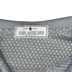 Vintage 90s John Ashford Blue Beige Diamond Check Golf Polo Shirt MEDIUM