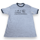 Vintage 80s I Am A Caring Professional Floyd Medical Center Ringer T-Shirt MEDIUM