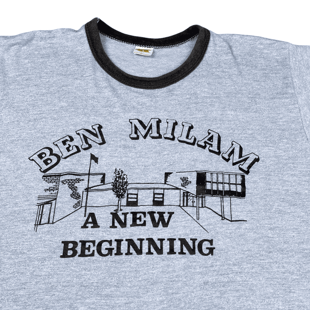 Vintage 70s Ben Milam Elementary School Ringer T-Shirt MEDIUM