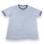 Vintage 70s Hanes Classic Heather Blue Ringer T-Shirt MEDIUM