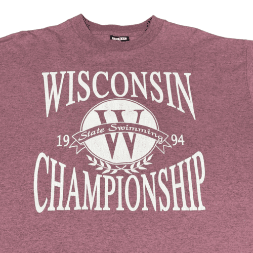 Vintage 90s Wisconsin State Swimming Championship T-Shirt XL